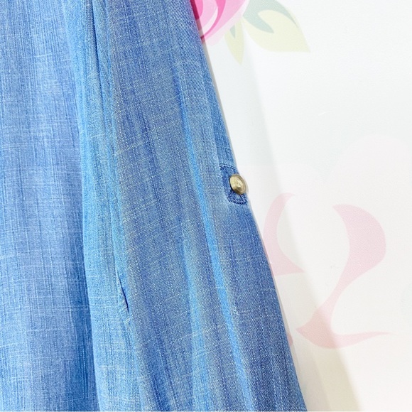 American Eagle Outfitters AEO Chambray Denim Boyfriend Button Down Shirt S - Picture 8 of 12